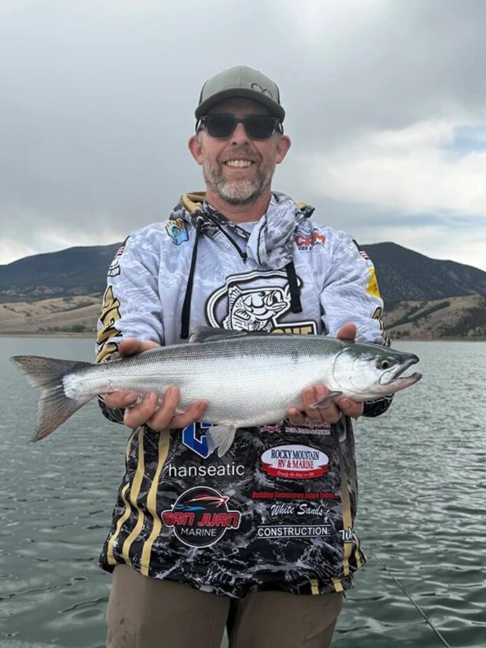 Todd Tillman caught this kokanee salmon using a crankbait on May 25, 2026 at Eagle Nest Lake.