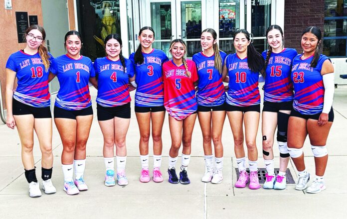 Big things are expected from the McCurdy volleyball team after the Lady Bobcats reached the final eight in the Class 2A state tournament last season. The team is: Karina Archuleta (left), BriAnaRose Medina, Jaira Mendoza, Isabella Archuleta, Alyssa Kedge, Marisol Serna, Gabriela Velasquez, J’nae Rivera and Joslynn Silva. Not pictured, Rowen Cordova.